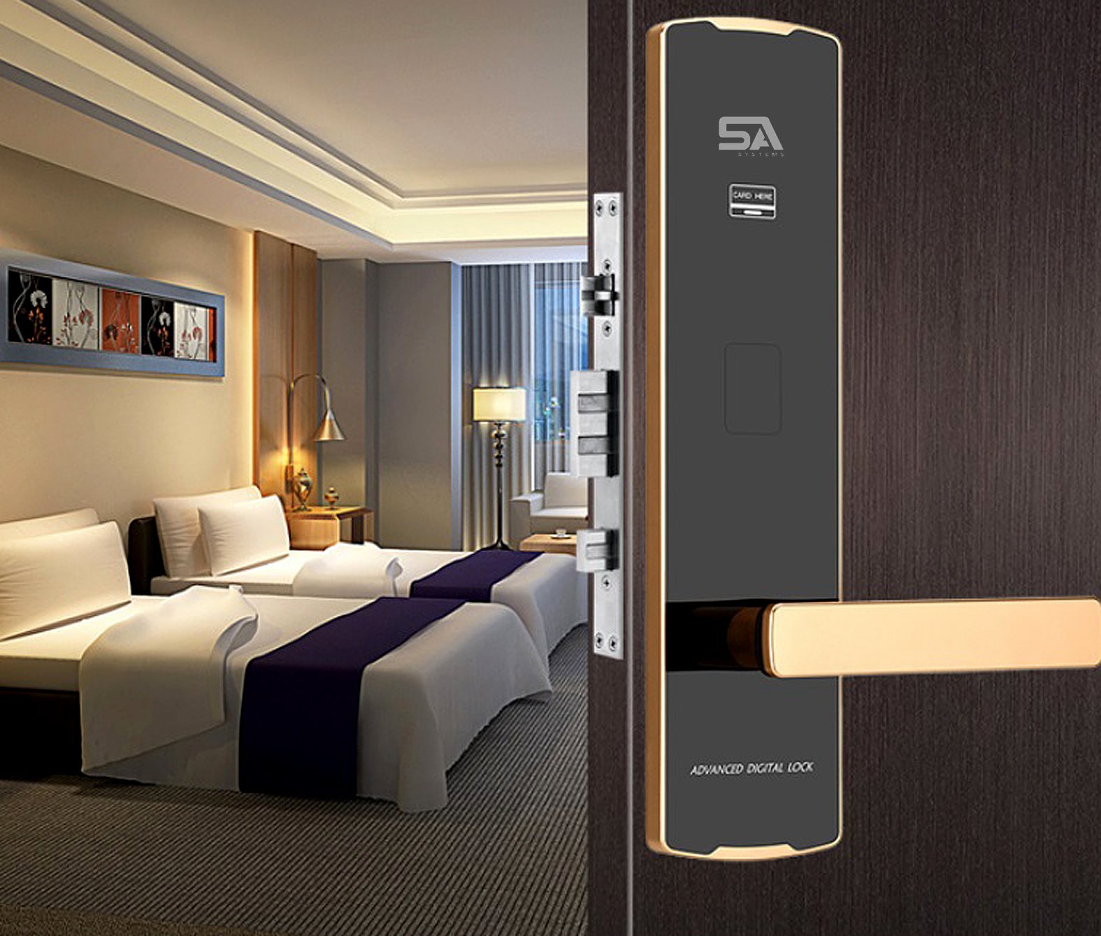 5A DZ7K Khóa thẻ Từ Hotel Homestay Digital Door Lock Smart RF Card